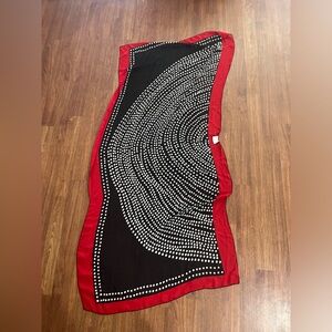 Elegant Black and Red Polka Dot Scarf